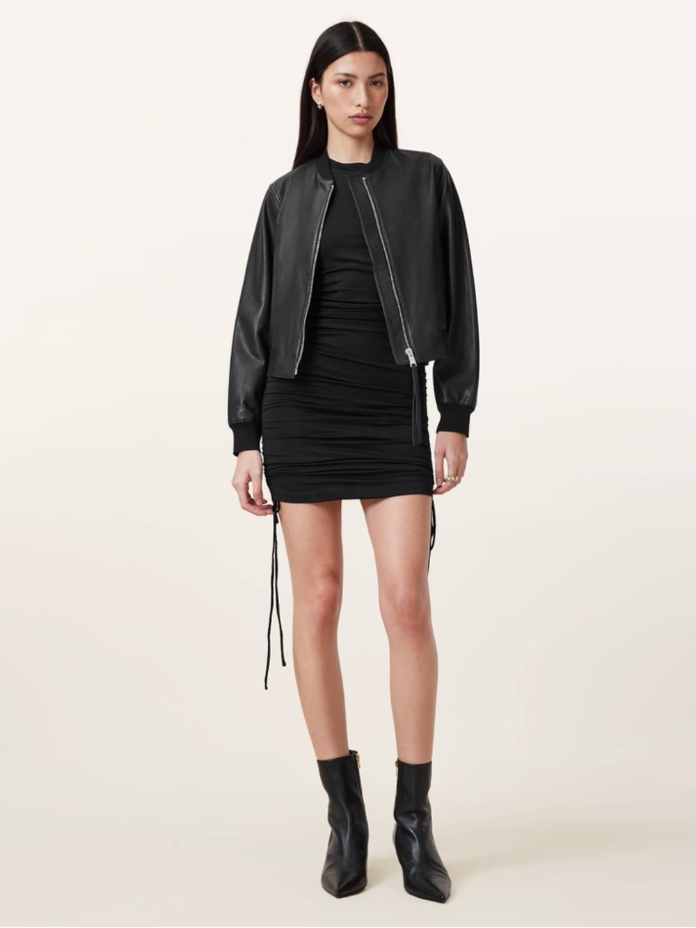 AllSaints Orten Leather Bomber Jacket